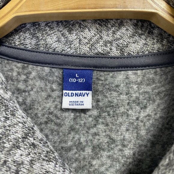 Old Navy Shawl Collar Neck Fleece Pullover Sweater Boys Large (10-12) Gray Used - Picture 6 of 13